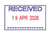 Picture of R/STAMP DATER TRAXX RECEIVED 42X26MM BLUE-RED